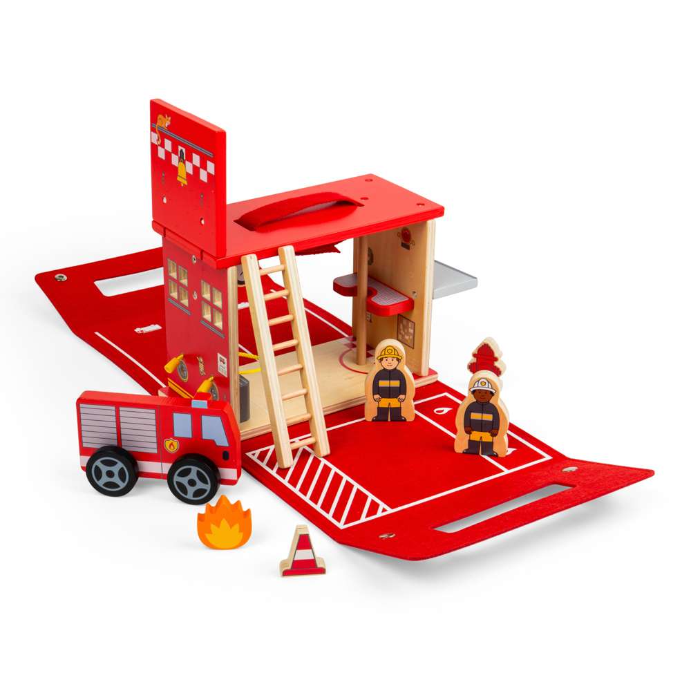 Bigjigs Toys Fire Station On The Go