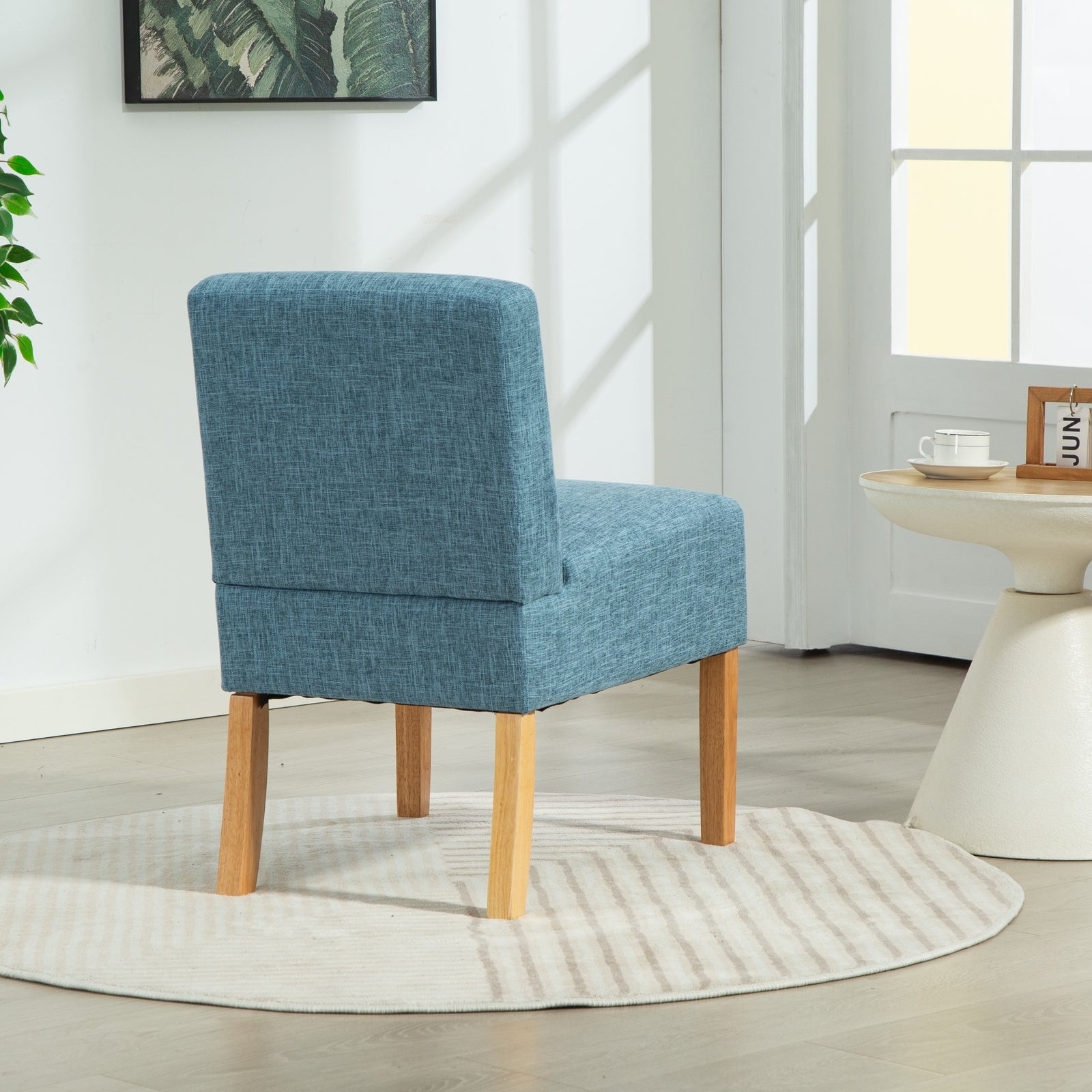 Selina Fabric Armless Accent Chair | Teal