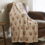 Supersoft Highland Cow Print Coral Fleece Throw