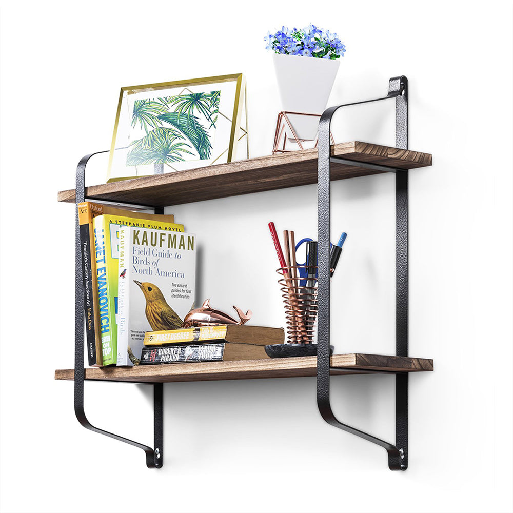 Industrial 2-tier Home Decor Floating Wall Shelves