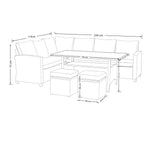 York 8 Seat Mixed Grey Rattan Corner Sofa Dining Set