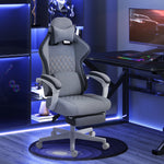 Printed Velvet Computer Recliner Chair With Adjustable Height, Grey