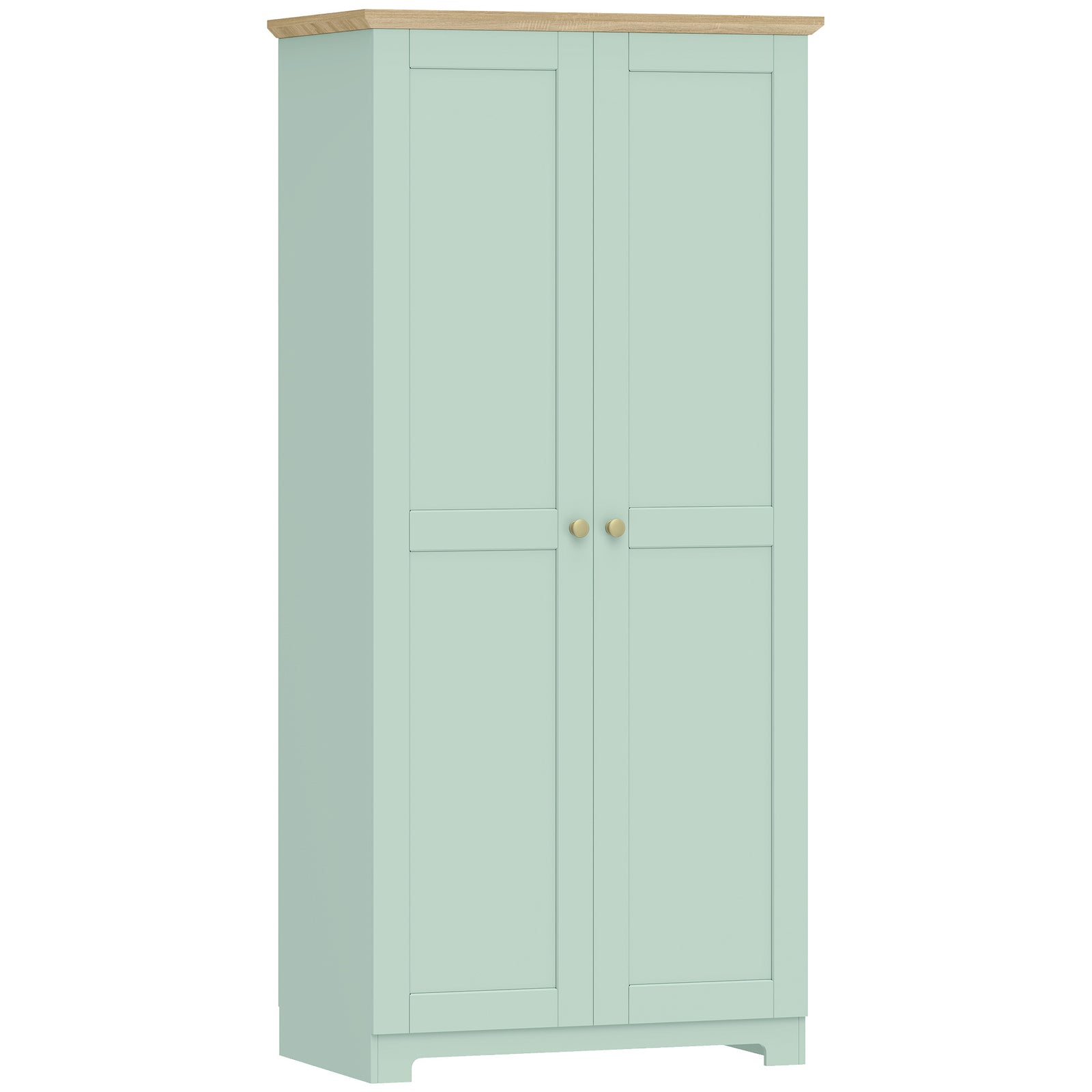 172cm Wooden Storage Cabinet Cupboard With 4 Shelves | Light Green