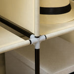Fabric Portable Wardrobe With 8 Shelves 2 Hanging Rails | White