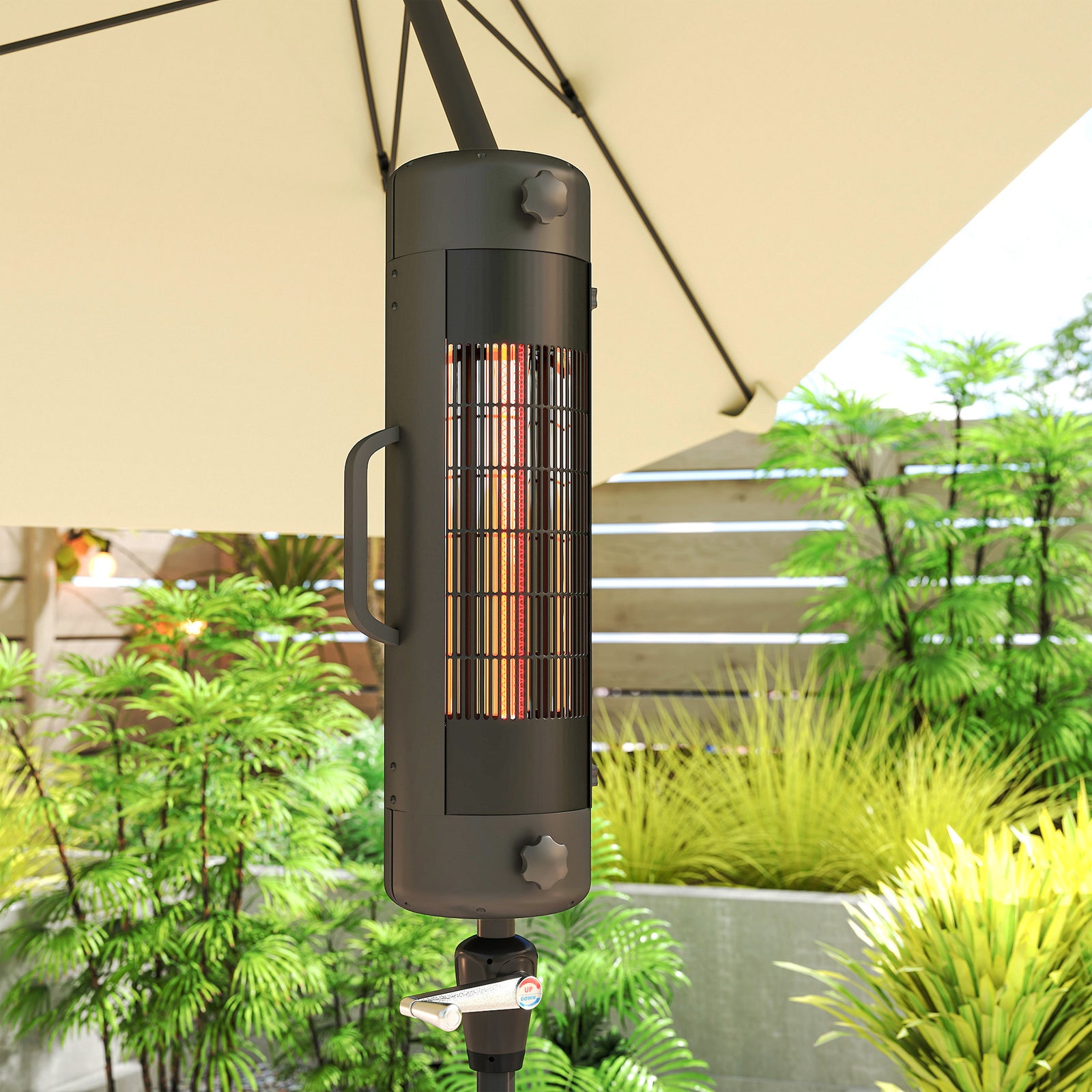 Outsunny Electric Parasol Mounted Patio Heater, Outdoor Heater