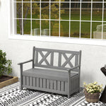 Wood Storage Garden Bench For Patio Outdoor Seating