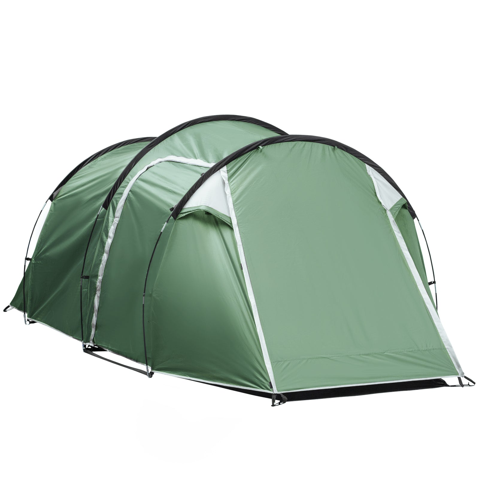 3 Man Camping Tent 2 Rooms Porch Vents Weather-resistant | Green