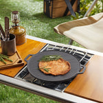 32.5cm Dia Pre-seasoned Double-sided Round Cast Iron Grill Pan