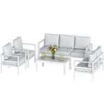 Aluminium Garden Furniture Sofa Set With Olefin Cushions | White