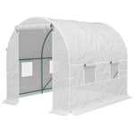 Reinforced Walk-in Polytunnel Greenhouse, 2x2.5m, White