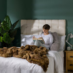 Natural Cream High Back Cushion Set | Brown