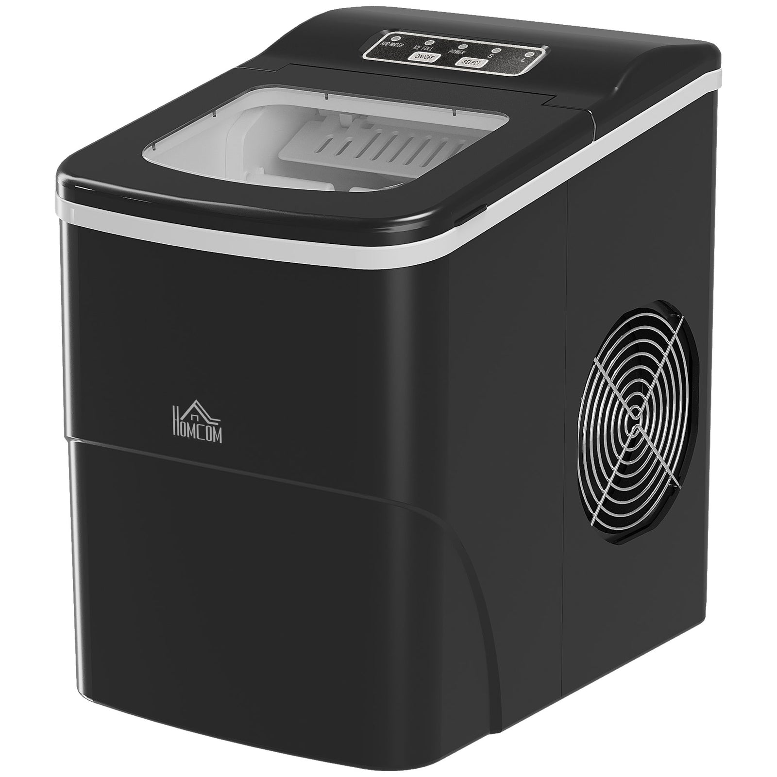 Ice Maker 12kg Per 24h Production With Scoop Basket | One Size | Black