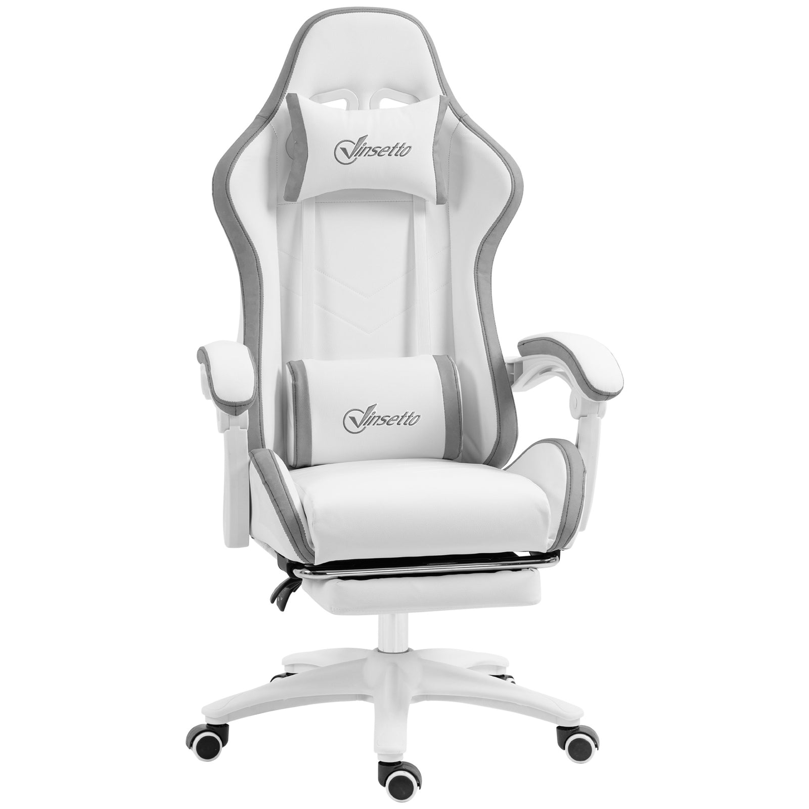 Reclining Pu Gaming Chair W/ Headrest | Gray