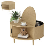 Coffee Table With Lift Top Sliding Door 80 Cm | Natural