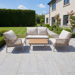 Verano Outdoor Rope Conversation Set | Cream & Beige