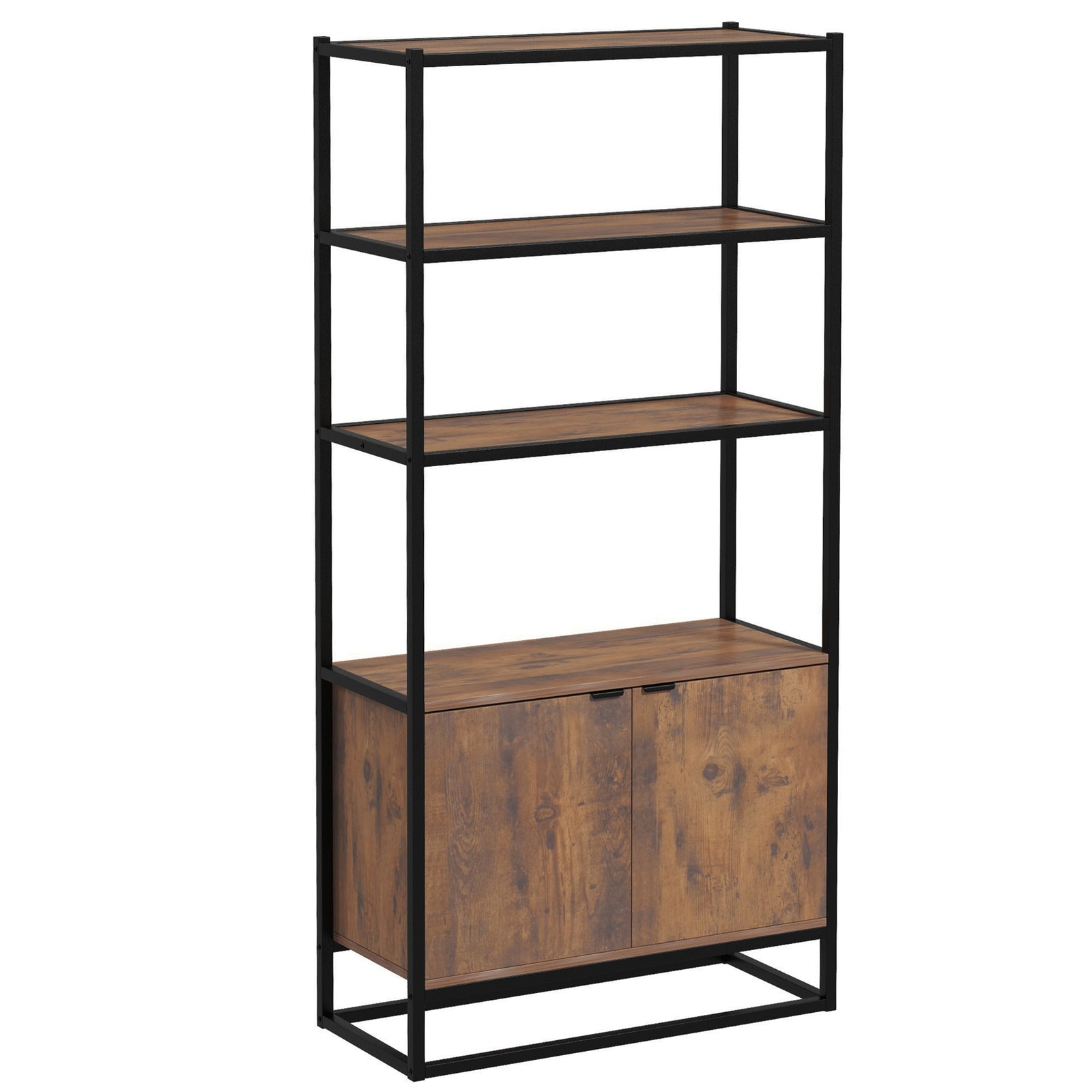 Storage Cabinet With 3 Open Shelves Cupboard Livingroom