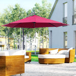 3m Garden Banana Parasol W/ Crank Handle | Red