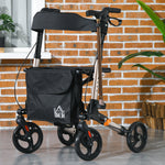 4 Wheel Rollator Walker With Seat And Bags Adjustable | One Size | Gold