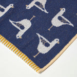 Seagull Pattern 100% Cotton Hand Towel | Hand Towel | Navy Blue