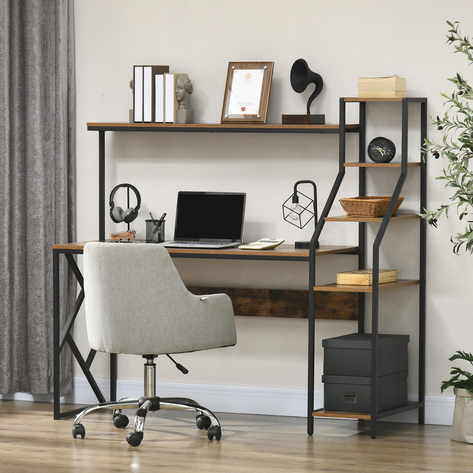 Computer Desk With Shelves, Small Space