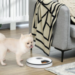 Pet Feeder W/ Digital Timer Six-meal Food Dispenser Trays White