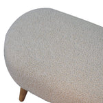 Solid Wood Boucle Hallway Bench