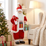 HOMCOM 120cm Christmas Singing Dancing Santa Claus With Gift And Candy Cane