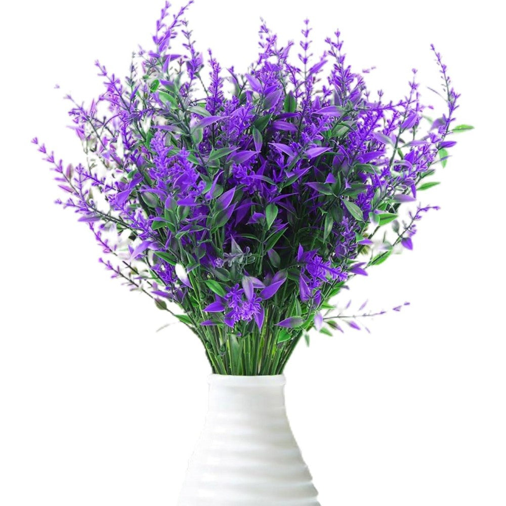 Dyzi Artificial Lavender Topiary Flowers Weatherproof Bushes With Spike