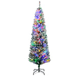 6/7/7.5ft Flocked Christmas Tree, Led Lights | 6ft | Green