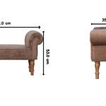 Solid Wood Mocha Faux Fur Bedroom Bench