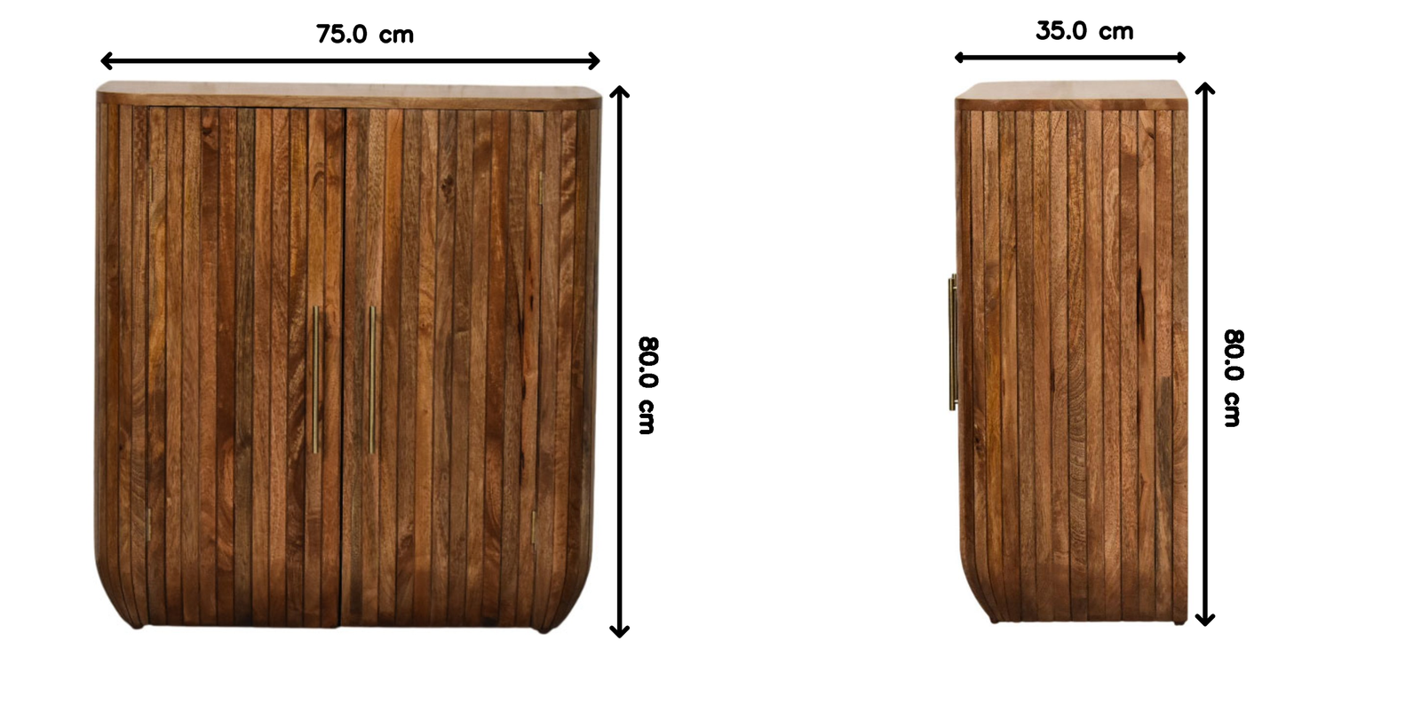 Handcrafted Solid Wood Cabinet – Golden Teak Finish