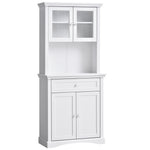 Tall Kitchen Cupboard With Glass Doors, Shelves