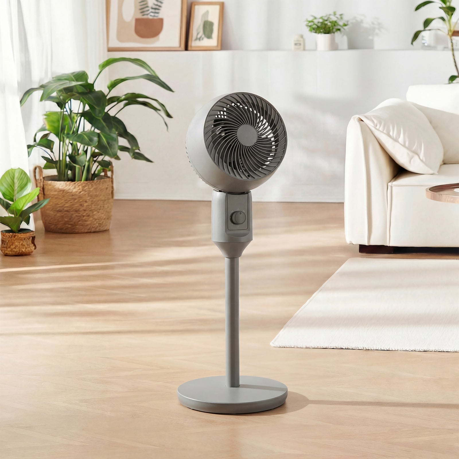 9" Pedestal Cooling Fan With Adjustable Speed | Grey