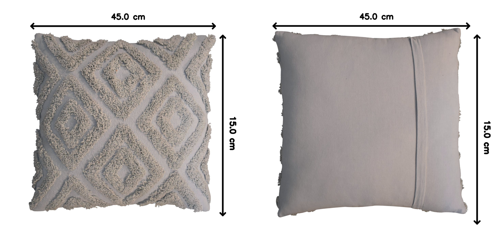 Artisan Furniture 2 Grey Mini Diamond Tassle Cushions