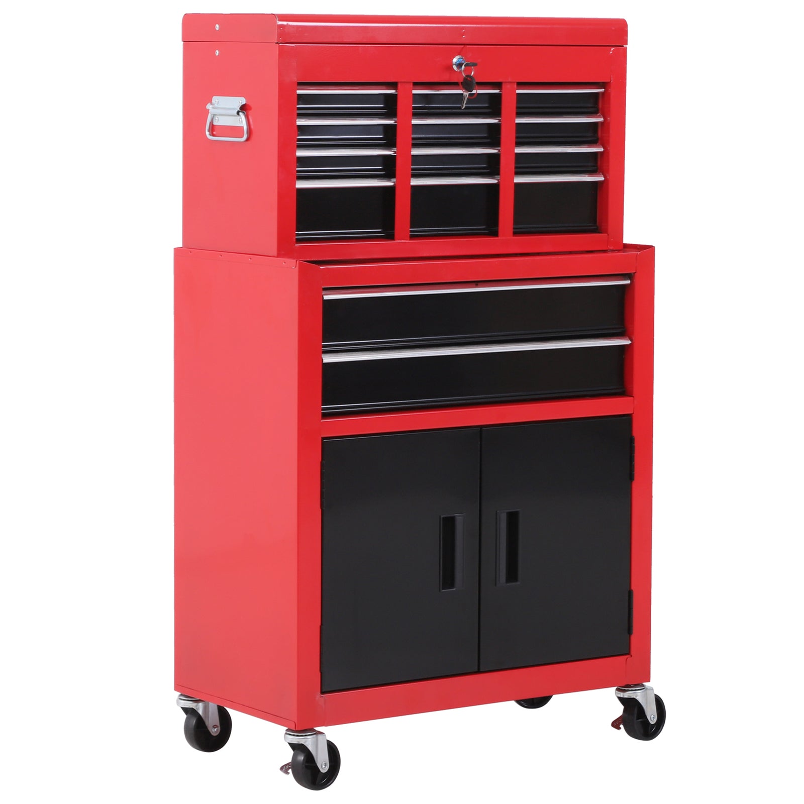 Portable Toolbox Tool Box Top Chest Cabinet Garage Storage Roll Cab Red New