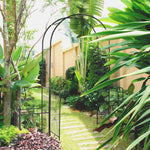 Garden Arbor Arch Gate W/ 2 Side Planter Boxes & Vine Frame