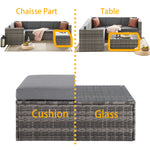Stylish Tatton Grey Rattan 6-seater Corner Sofa And Coffee Table Set For Outdoor Spaces | Gray