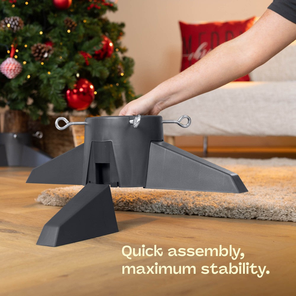 Grey Christmas Tree Stand By Christmas Village Adjustable Screws 1l Reservoir