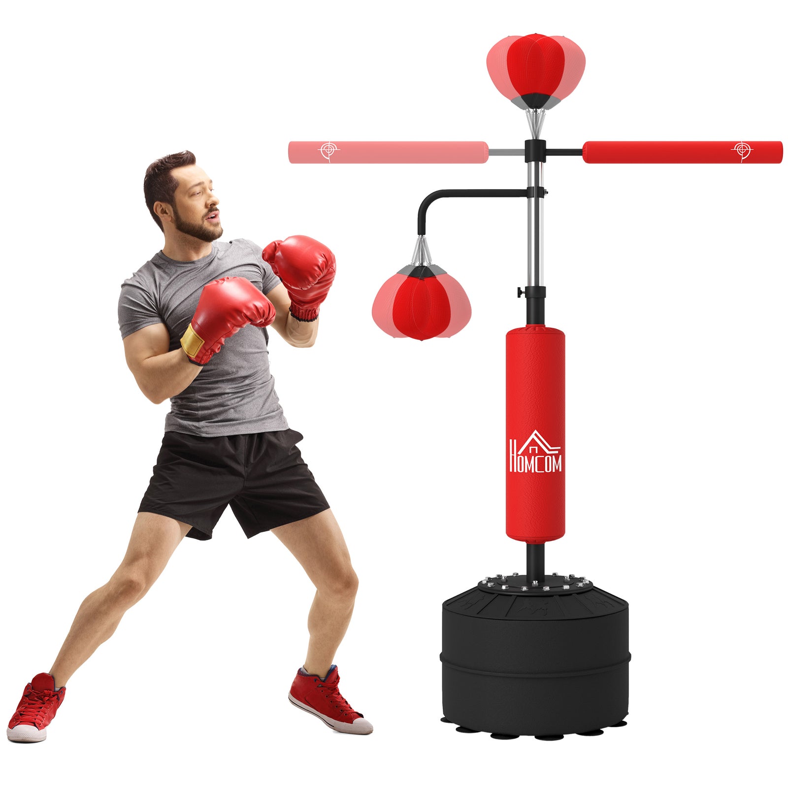 Boxing Bag Set With Adjustable Height | Red