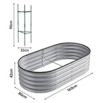 Garden Bed Oval-shaped Galvanized Steel Raised  Galvanized Planter Box Garden Planter With Metal | Small | Galvanized Silver