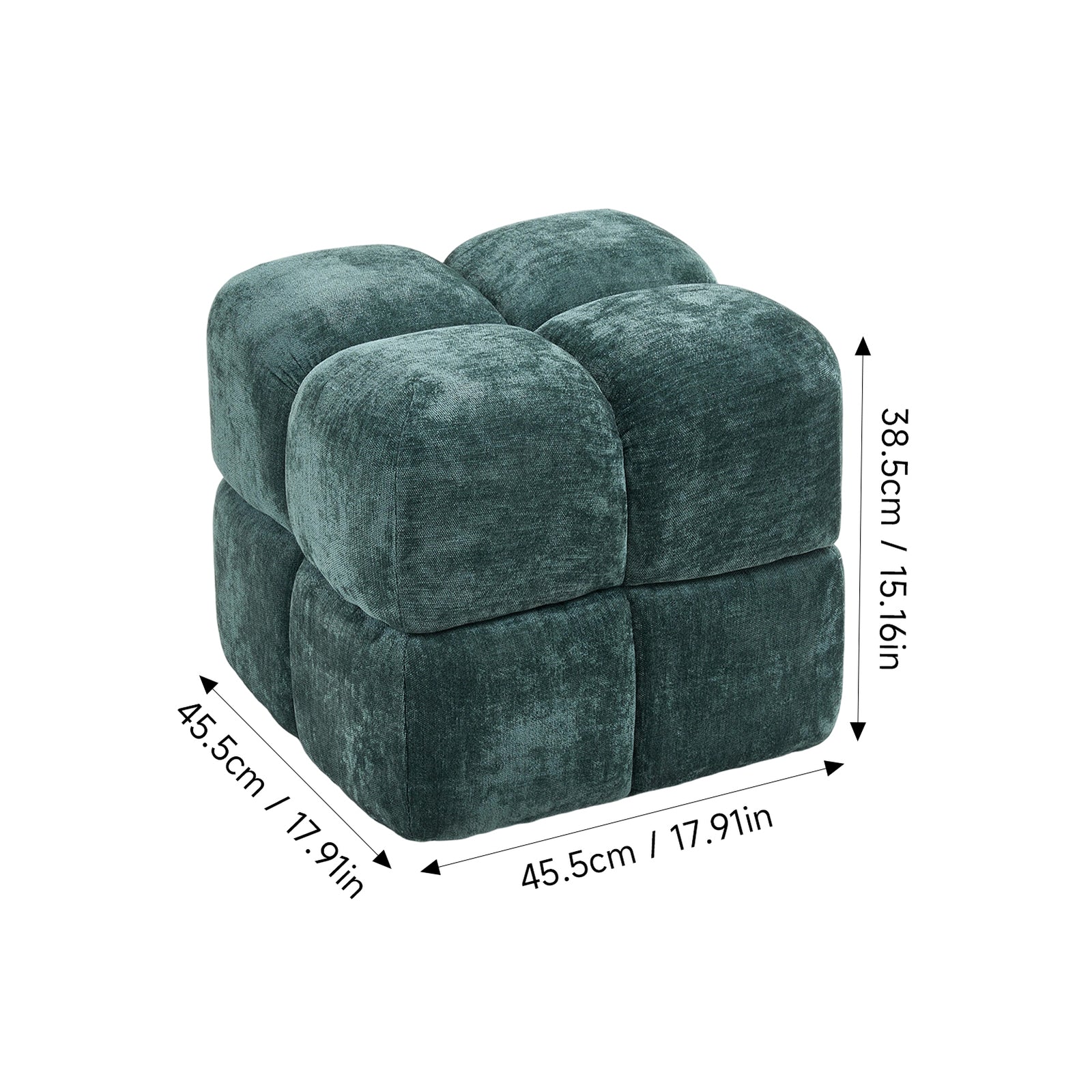 Modern Upholstered Storage Footstool Ottoman | Green