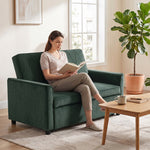 2 Seater Sofa Bed, 3-in-1 Velvet Pull Out Sleeper Sofa | Dark Green