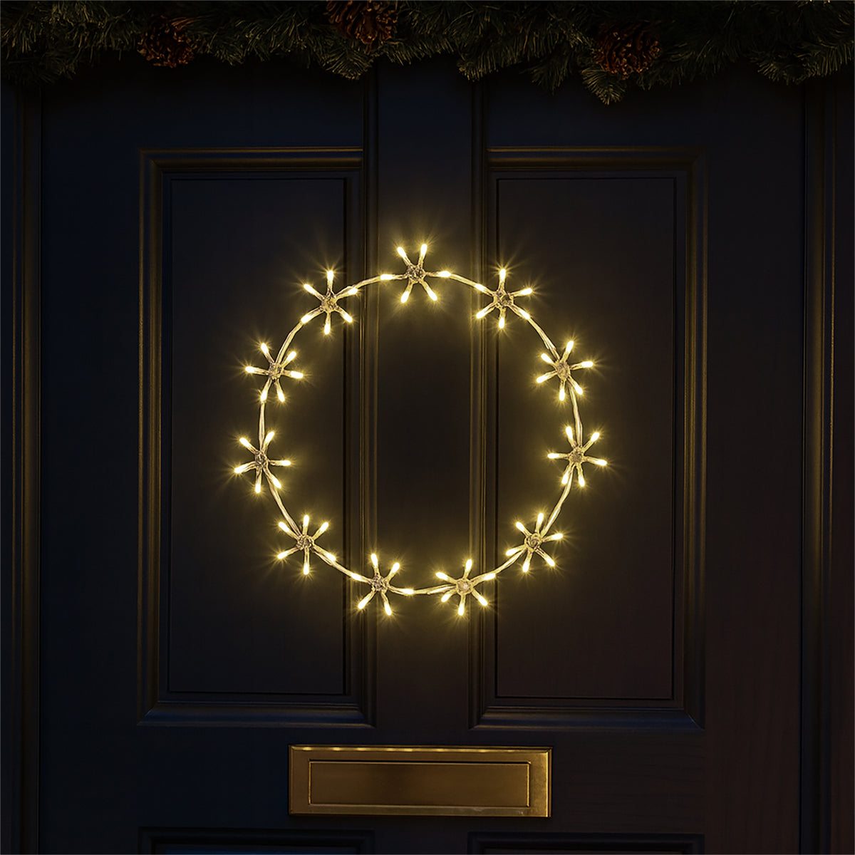 Xmas Haus 44cm 78warm White Led Metal Ring 3m Lead Outdoor