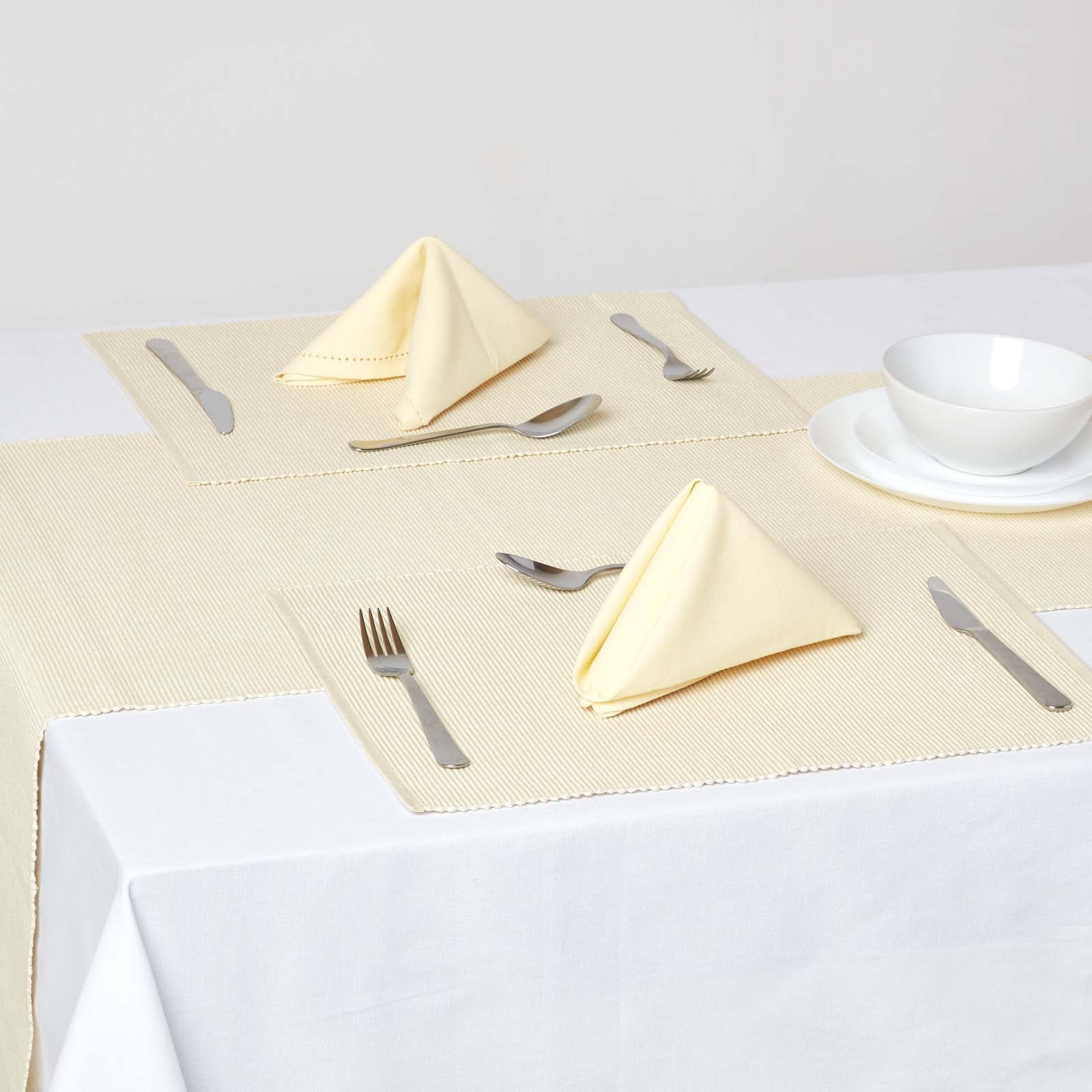 Cotton Plain Table Runner | Cream
