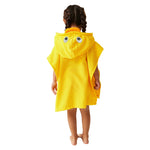 Childrens/kids Pebbles The Duck Hooded Towel | 4-6 Years | Yellow