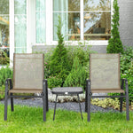 3pcs Bistro Set With Breathable Mesh Fabric And Psc Board | Brown