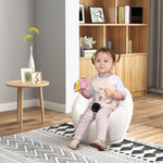 Modern Round Boucle Armchair Accent Chair Living Room | One Size | White