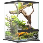 Glass Reptile Terrarium, Vivarium For Lizards, Frogs, Snakes, Turtles | Black