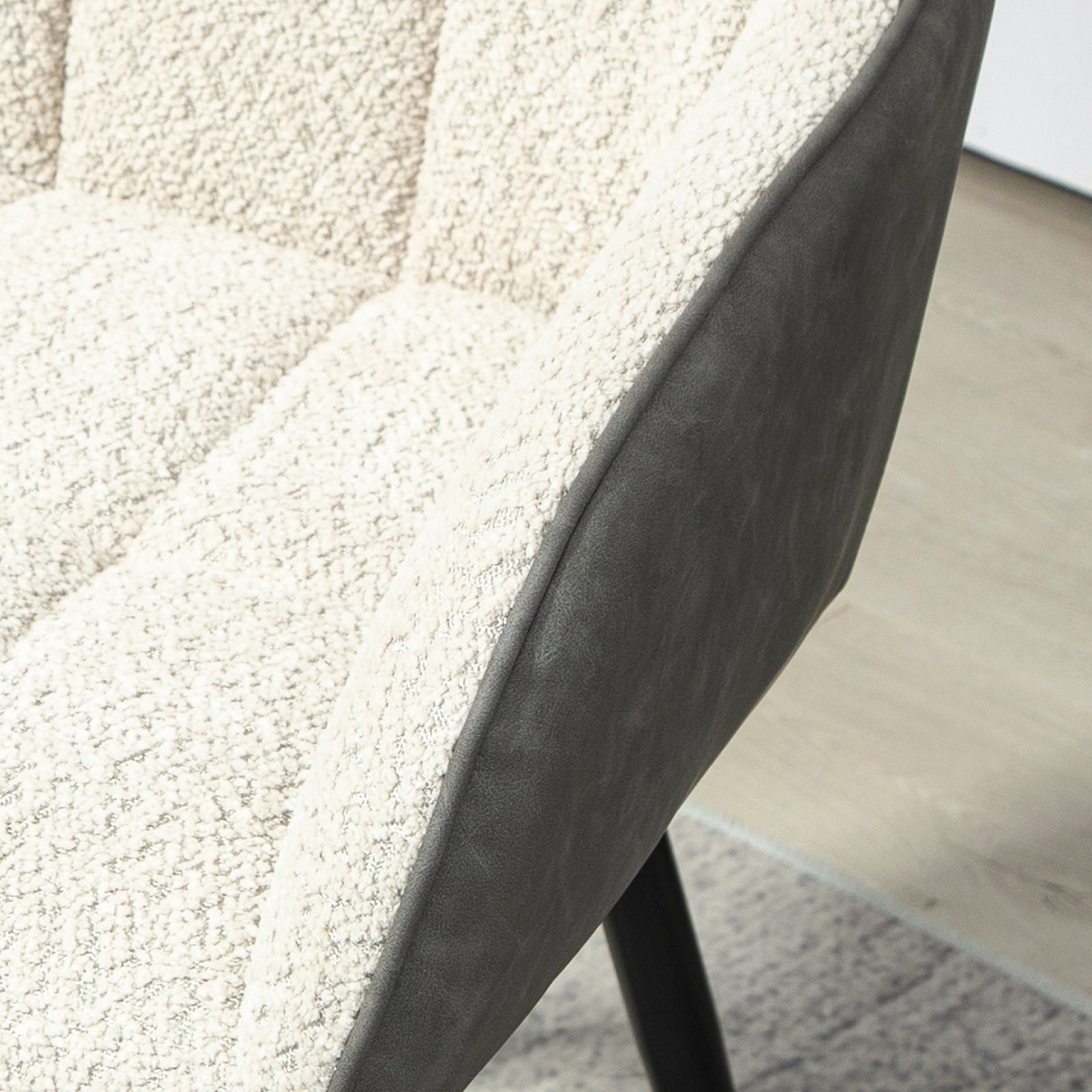 Accent Chair W/ Foot Pads And Chenille Fabric Arm Chair | Cream