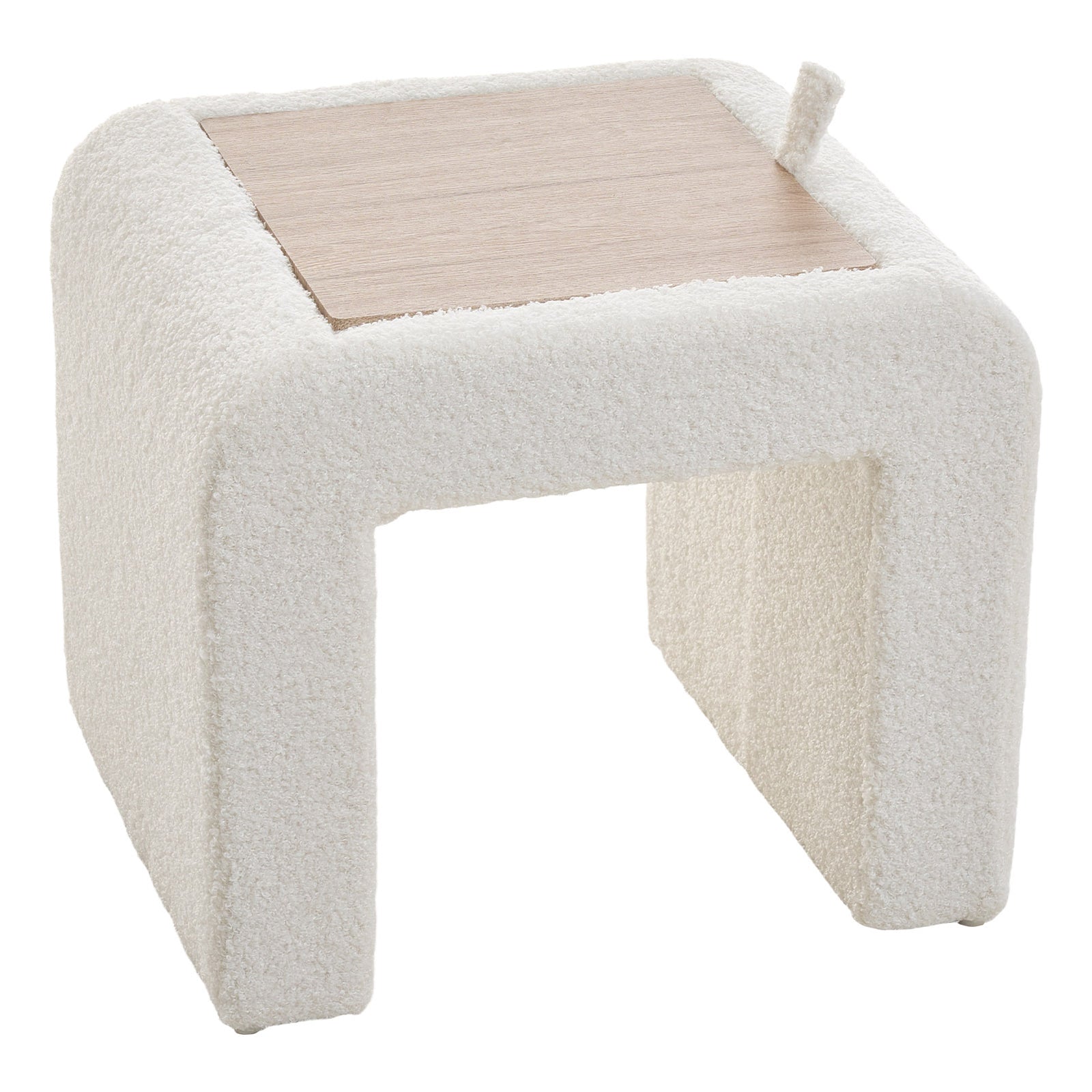Modern Upholstered Footstool | White